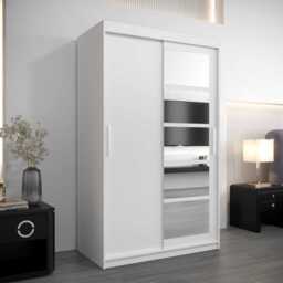 Roma I Sliding Door Wardrobe 120cm - White 120cm