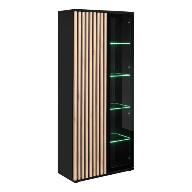 Cameron Tall Display Cabinet 80cm - Black 80cm - image 1