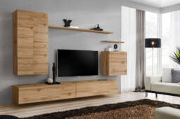 "Switch II Entertainment Unit For TVs Up To 70"" - Oak Wotan 270cm Oak Wotan" - thumbnail 1