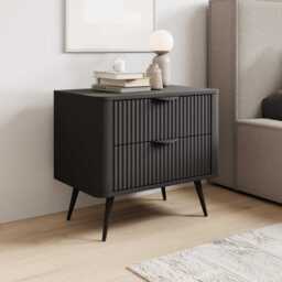 Lante Bedside Table 63cm - Black 63cm - thumbnail 1