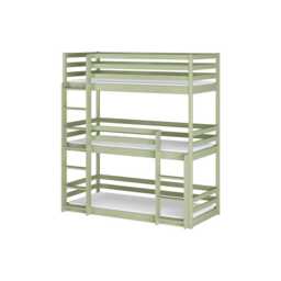 Wooden Triple Bunk Bed Ted - Without Mattresses White Matt - thumbnail 6