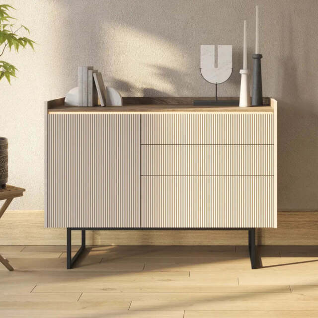 Lago LG-02 Sideboard Cabinet 118cm - Beige 118cm - image 1