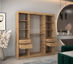 Tokyo Sliding Door Wardrobe 180cm - White 180cm - thumbnail 8