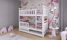 Wooden Bunk Bed Olivia With Trundle - White Without Mattresses - thumbnail 3