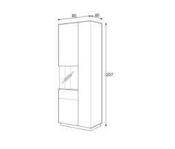 Silke 12 Tall Display Cabinet 80cm - Matera / Wotan Oak 80cm - thumbnail 8