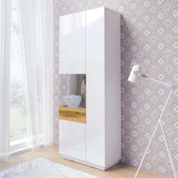 Silke 12 Tall Display Cabinet 80cm - Matera / Wotan Oak 80cm - thumbnail 4
