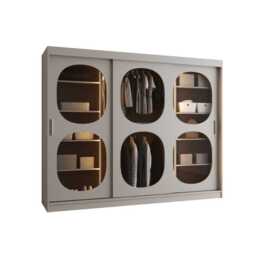 Bahrain II Sliding Door Wardrobe 250cm - Black 250cm - thumbnail 7