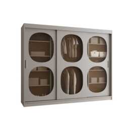 Bahrain II Sliding Door Wardrobe 250cm - Black 250cm - thumbnail 3