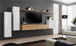 "Switch I Entertainment Unit For TVs Up To 75"" - Oak Wotan 330cm White"