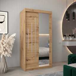 York II Sliding Door Wardrobe 100cm - Oak Artisan 100cm