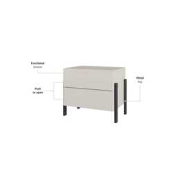 Yukon Bedside Table 55cm - Cashmere 55cm - thumbnail 5