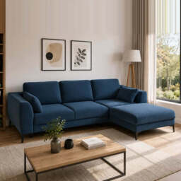 Corner Sofa Bed Imperia - Navy Blue 294cm Right - thumbnail 1