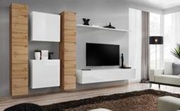"Switch VI Entertainment Unit For TVs Up To 75"" - White 330cm Oak Wotan" - thumbnail 1