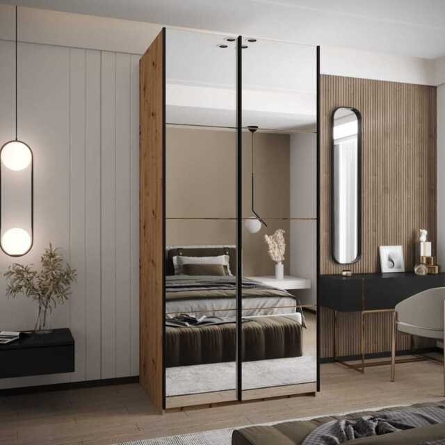Trosa II Sliding Door Wardrobe 100cm - Oak Artisan 100cm - image 1