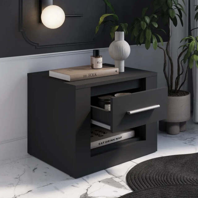 Idea ID-07 Bedside Cabinet 50cm - Black Matt 50cm - image 1