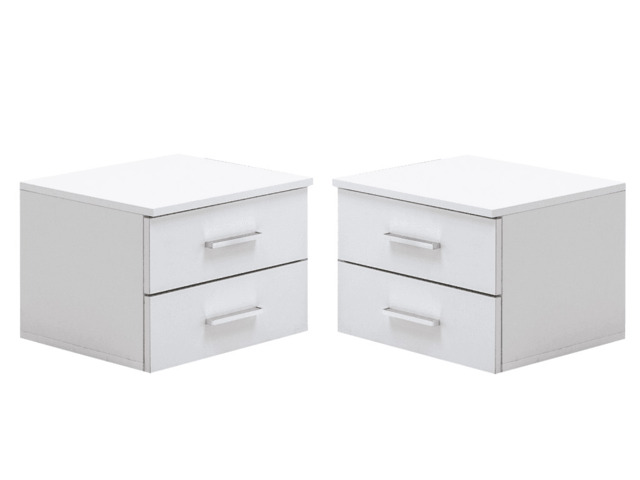 Siena 23 Pair of Bedside Cabinets - White Gloss 47cm - image 1