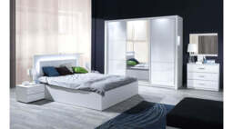 Siena 23 Pair of Bedside Cabinets - White Gloss 47cm - thumbnail 2