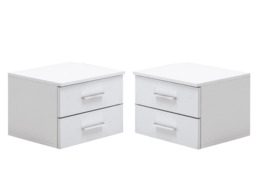 Siena 23 Pair of Bedside Cabinets - White Gloss 47cm - thumbnail 1
