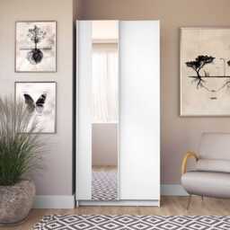 Sofia Sliding Door Wardrobe 80cm - Black 80cm - thumbnail 6