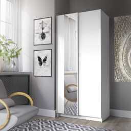 Sofia Sliding Door Wardrobe 80cm - Black 80cm - thumbnail 2