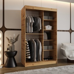 Royal Sliding Door Wardrobe 120cm - Black 120cm - thumbnail 3