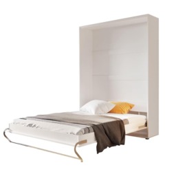 CP-01 Vertical Wall Bed Concept Pro 140cm with Storage Cabinets - White Gloss 140 x 200cm 245cm - thumbnail 4