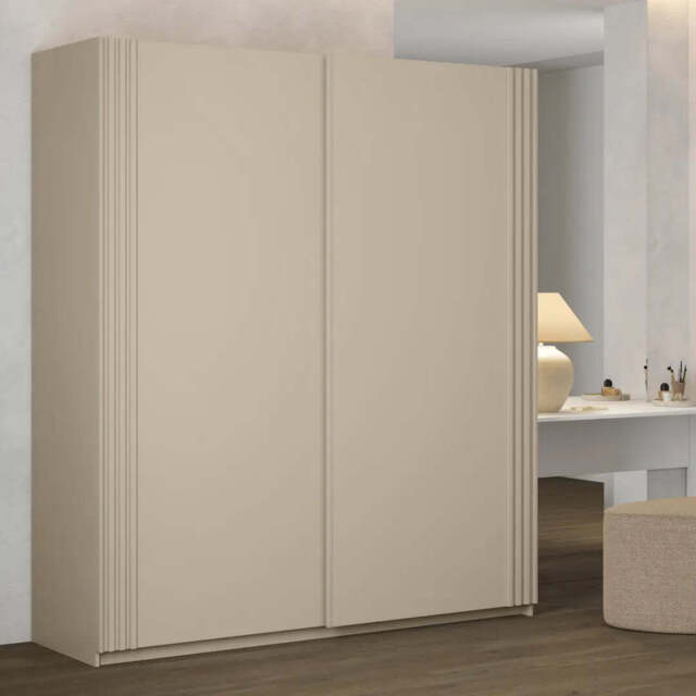 Niva Sliding Door Wardrobe 180cm - Beige 180cm - image 1