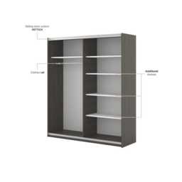 Niva Sliding Door Wardrobe 180cm - Beige 180cm - thumbnail 5