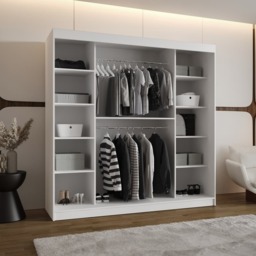 Royal Sliding Door Wardrobe 200cm - White 200cm - thumbnail 3