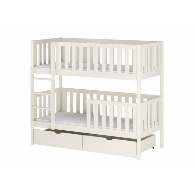 Wooden Bunk Bed Michalina With Storage - Cotton Without Mattresses - image 1