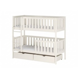 Wooden Bunk Bed Michalina With Storage - Cotton Without Mattresses - thumbnail 1