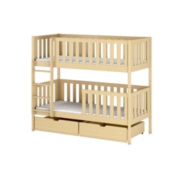Wooden Bunk Bed Michalina With Storage - Cotton Without Mattresses - thumbnail 8