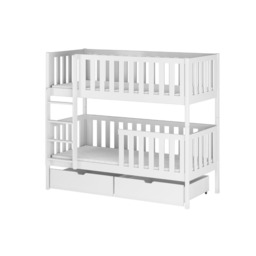 Wooden Bunk Bed Michalina With Storage - Cotton Without Mattresses - thumbnail 4