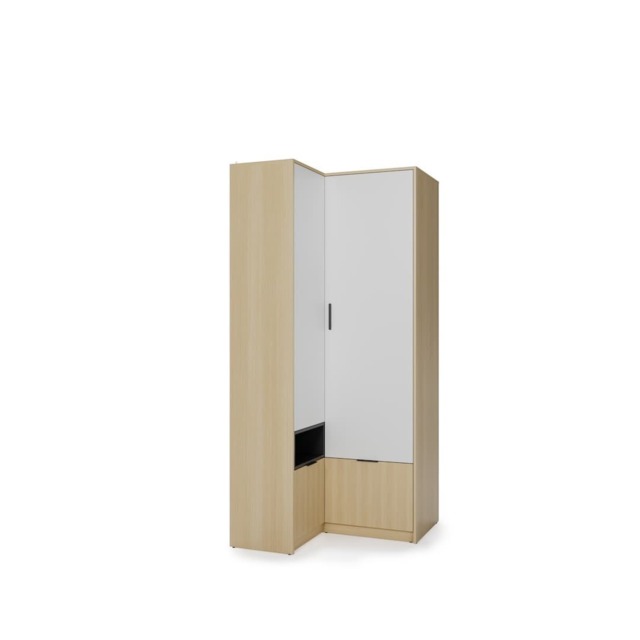 Kanu KN-01 Corner Wardrobe 102cm - White 102cm - image 1