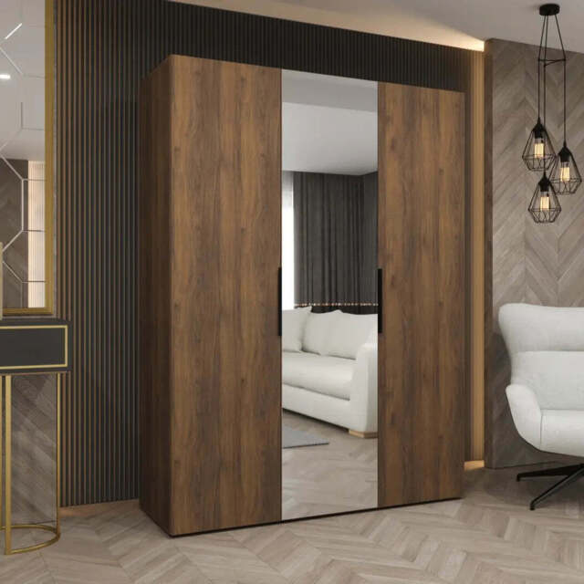 Alicante II Hinged Door Wardrobe 150cm - Oak Walnut 150cm - image 1