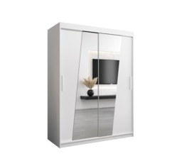 Rhomb Sliding Door Wardrobe 150cm - White 150cm - thumbnail 6