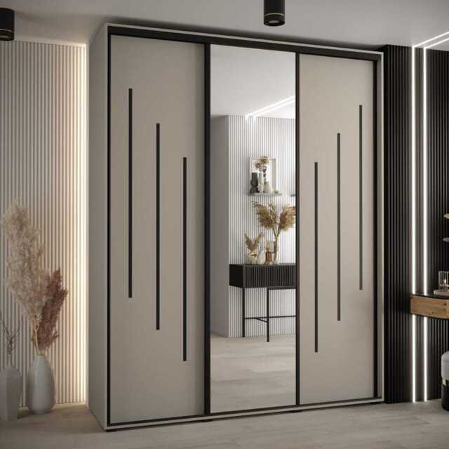 Dakota IX Sliding Door Wardrobe 200cm - Cashmere 200cm - image 1