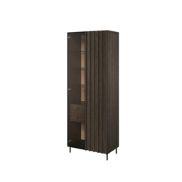 Piemonte PE-02 Tall Display Cabinet 73cm - Portland Ash 73cm