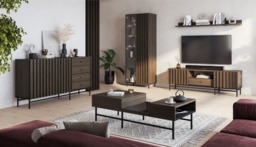 Piemonte PE-02 Tall Display Cabinet 73cm - Portland Ash 73cm - thumbnail 6
