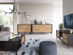 Diamond Large Sideboard Cabinet 154cm [Drawers] - Oak Evoke 154cm - thumbnail 4