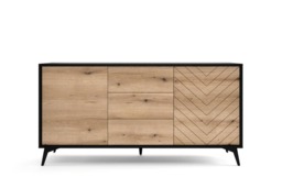 Diamond Large Sideboard Cabinet 154cm [Drawers] - Oak Evoke 154cm - thumbnail 2