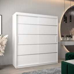 Verona 01 Sliding Door Wardrobe 180cm - Black 180cm - thumbnail 2