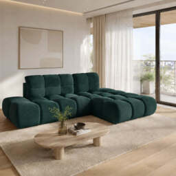 Corner Sofa Bed Noel - Beige 292cm Left - thumbnail 6