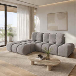 Corner Sofa Bed Noel - Beige 292cm Left - thumbnail 2