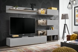 "Silk Entertainment Unit For TVs Up To 55"" - White Gloss 240cm" - thumbnail 2
