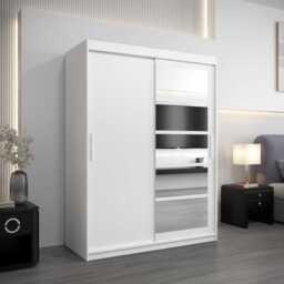Roma I Sliding Door Wardrobe 150cm - White 150cm