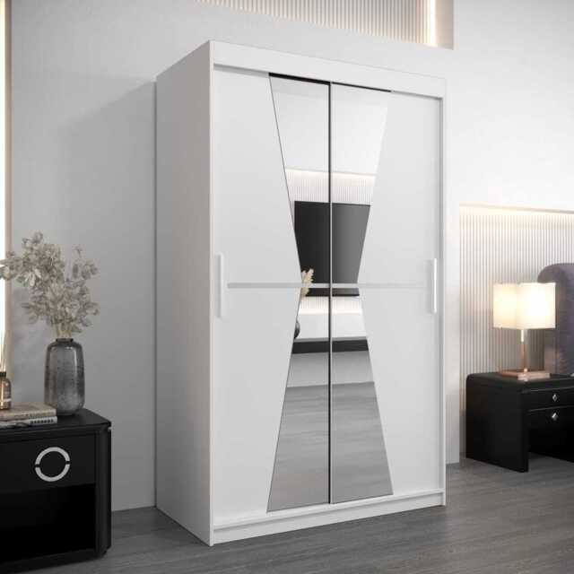 Morocco Sliding Door Wardrobe 120cm - White 120cm - image 1
