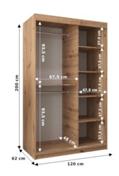 Morocco Sliding Door Wardrobe 120cm - White 120cm - thumbnail 8