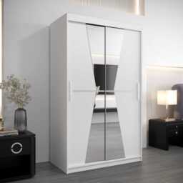 Morocco Sliding Door Wardrobe 120cm - White 120cm - thumbnail 1