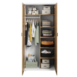 Massi MS-02 Hinged Wardrobe 100cm - Natural Hickory 100cm - thumbnail 4